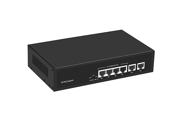 WOBICOM 6 Port 100M AI PoE Switch
