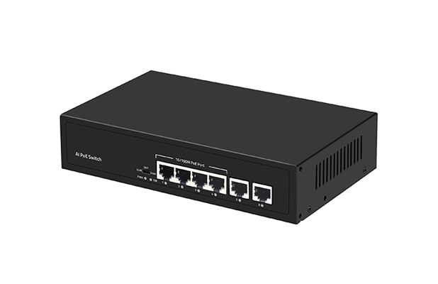 WOBICOM 6 Port 100M AI PoE Switch
