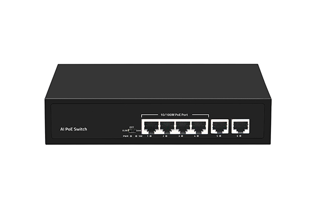 WOBICOM 6 Port 100M AI PoE Switch