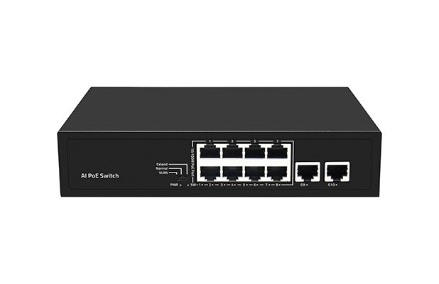 WOBICOM 10 Port 1000M Uplink AI PoE Switch