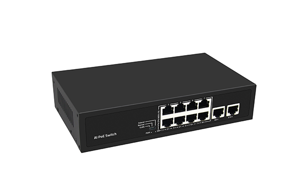 WOBICOM 10 Port 1000M Uplink AI PoE Switch