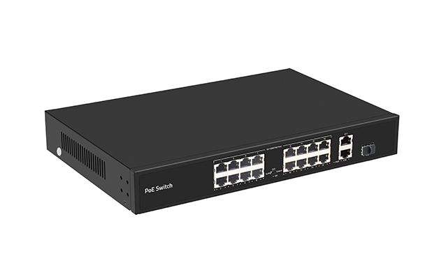 WOBICOM 19 Port Gigabit Uplink 100M PoE Switch