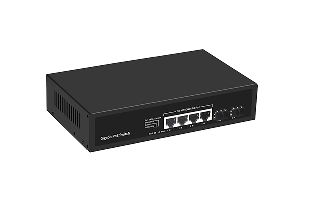 WOBICOM 6-Port Gigabit PoE Switch 2-SFP Ports