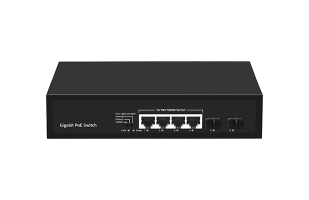 WOBICOM 6-Port Gigabit PoE Switch 2-SFP Ports