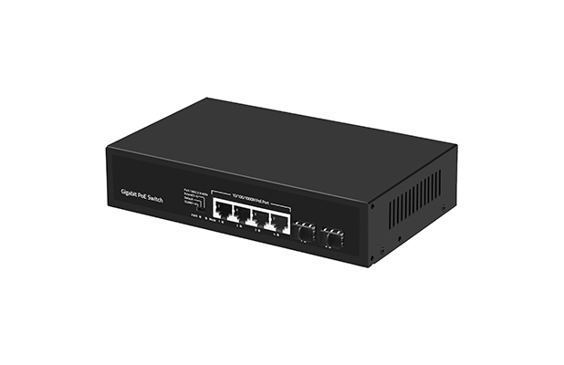 WOBICOM 6-Port Gigabit PoE Switch 2-SFP Ports